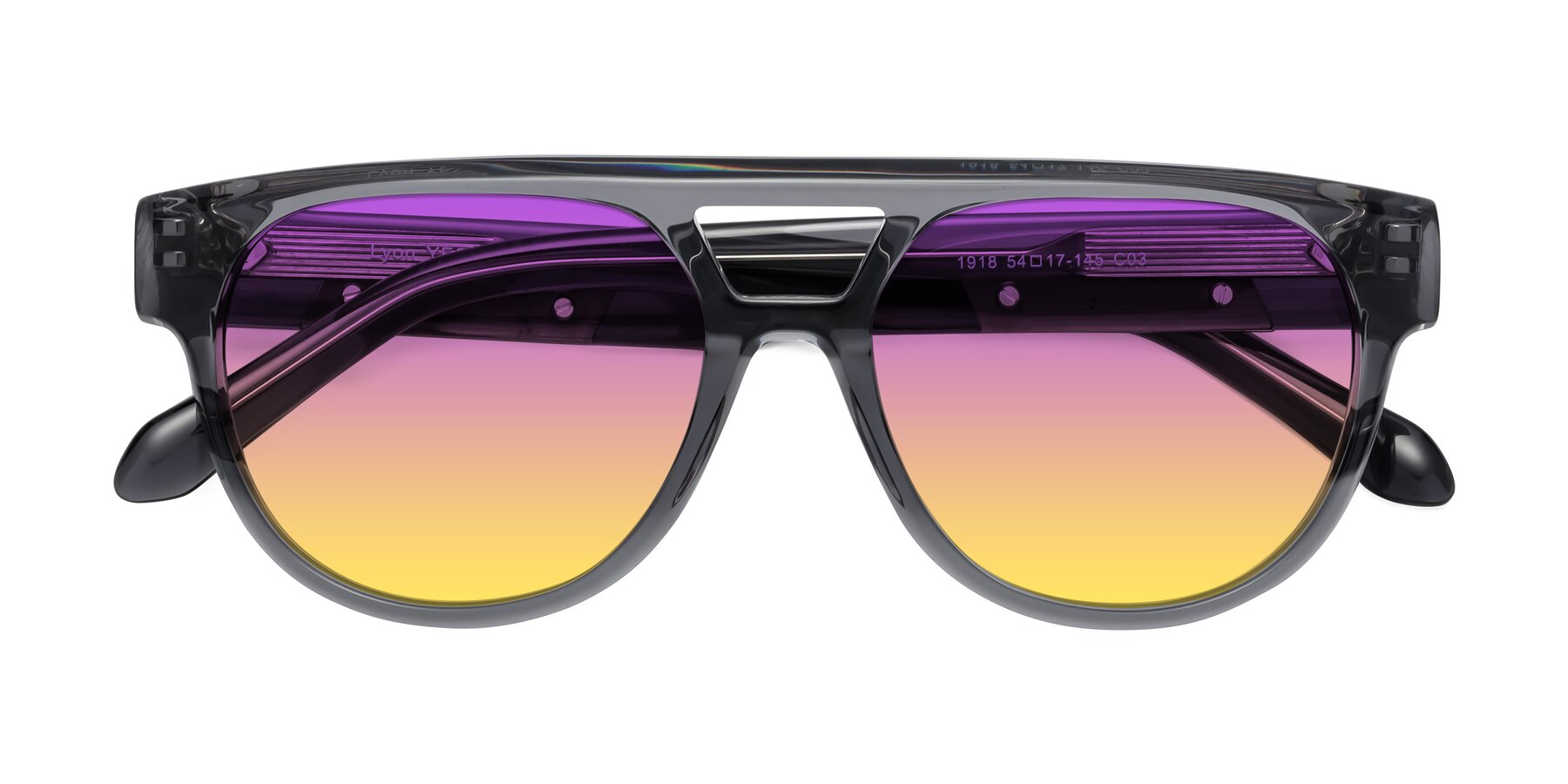 Folded Front of Lyon in Dim Gray with Purple / Yellow Gradient Lenses