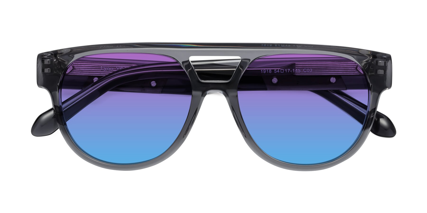 Folded Front of Lyon in Dim Gray with Purple / Blue Gradient Lenses