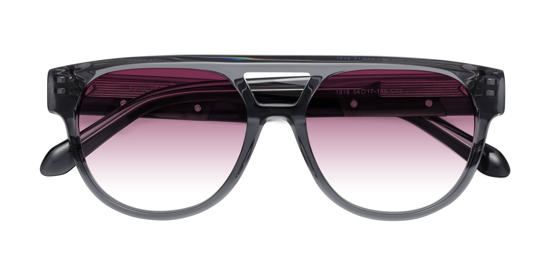 Folded Front of Lyon in Dim Gray with Wine Gradient Lenses