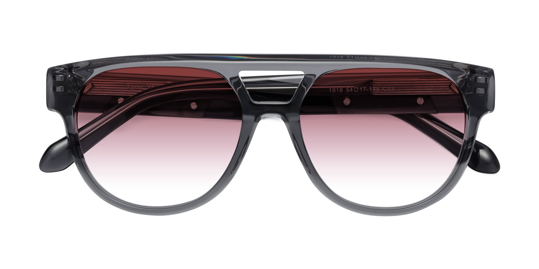 Folded Front of Lyon in Dim Gray with Garnet Gradient Lenses