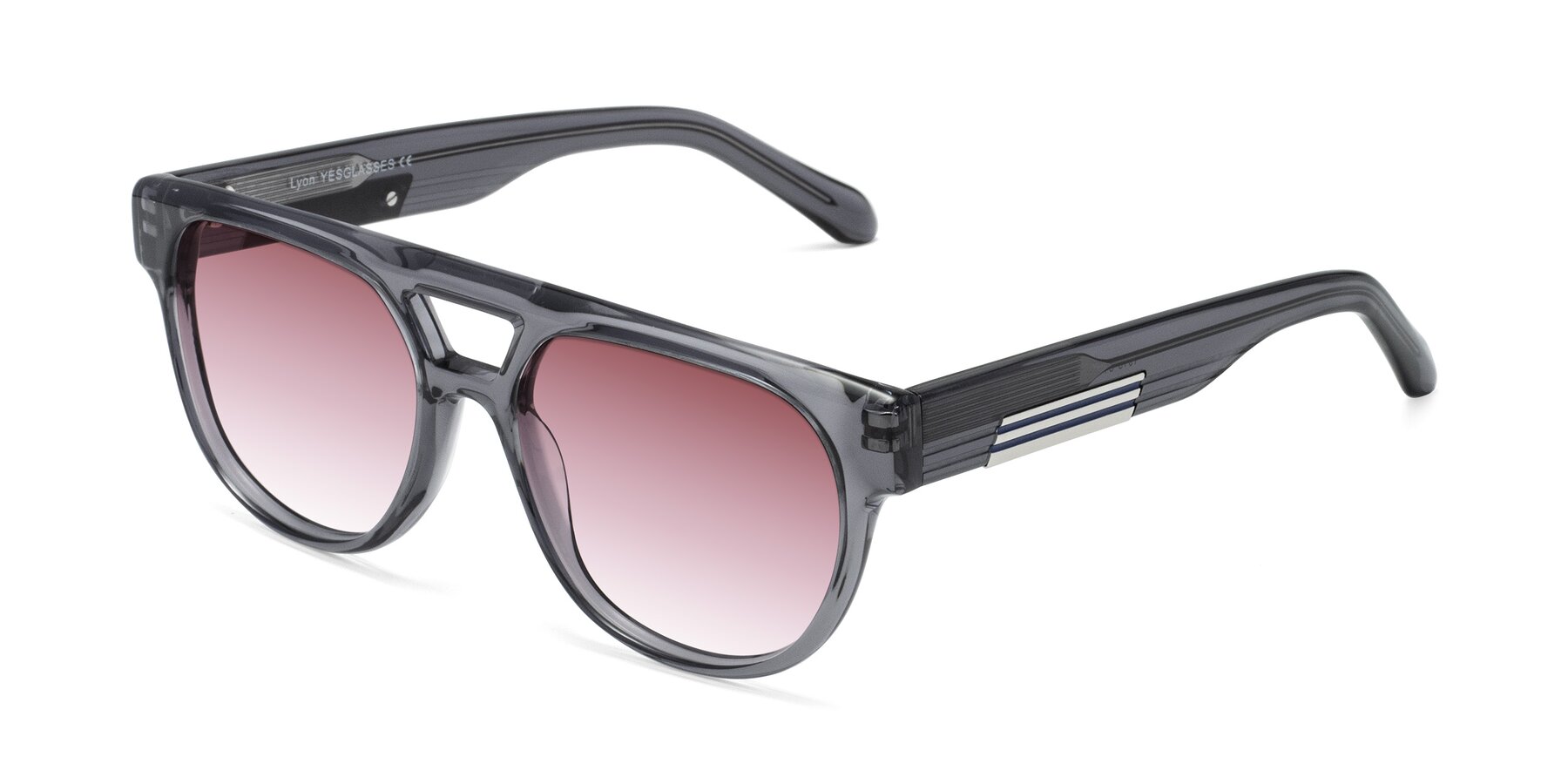 Angle of Lyon in Dim Gray with Garnet Gradient Lenses