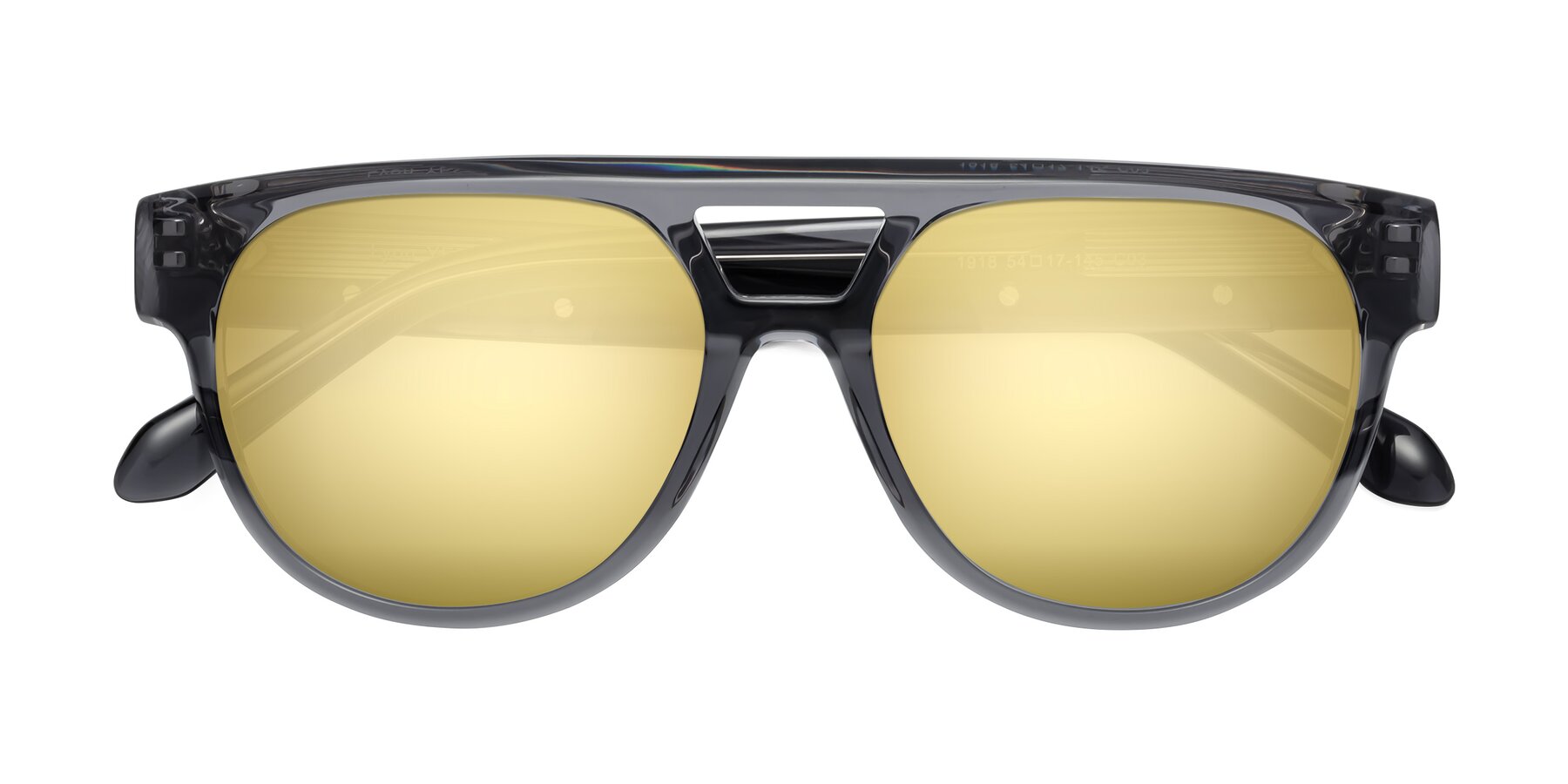 Folded Front of Lyon in Dim Gray with Gold Mirrored Lenses