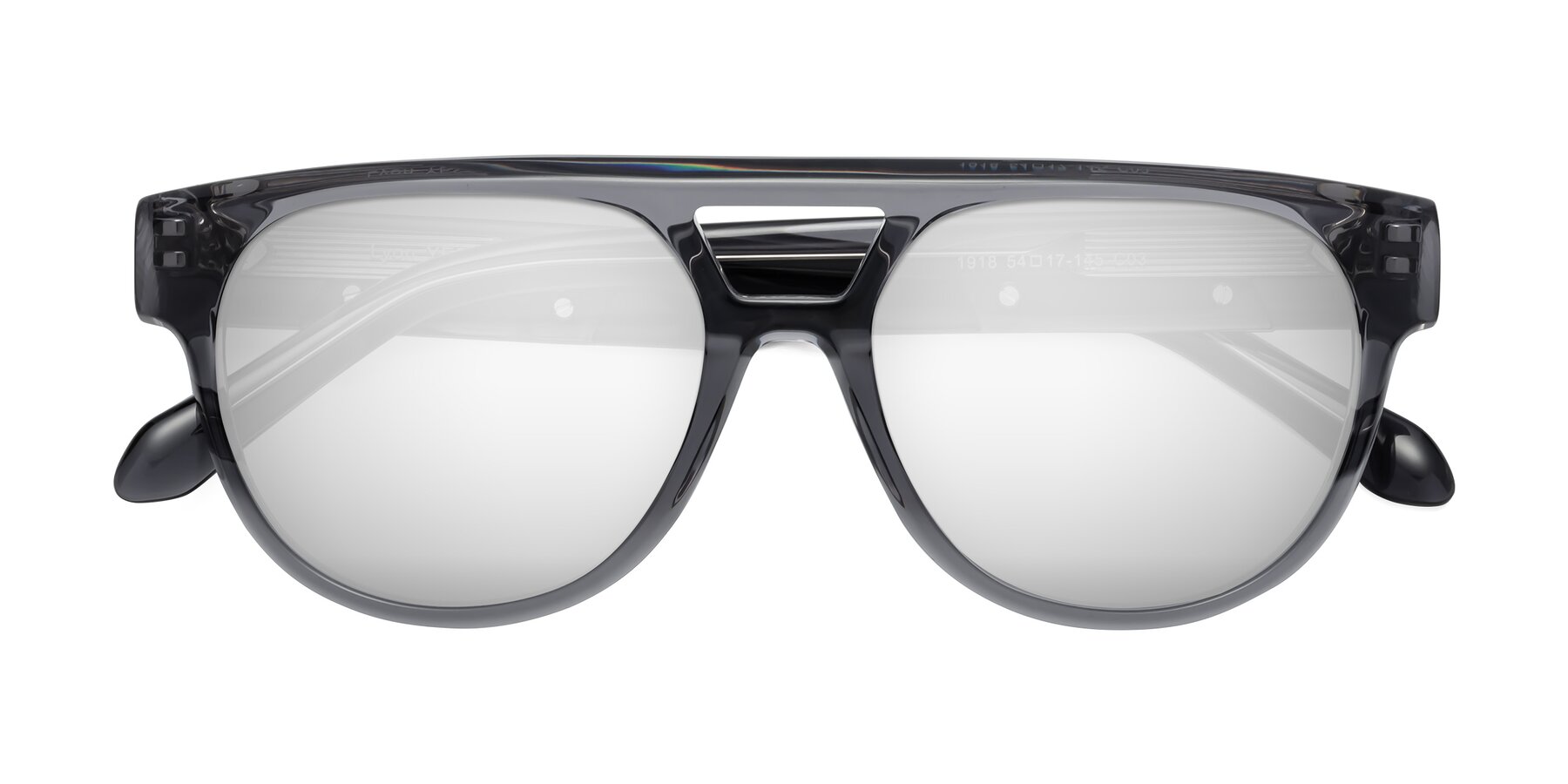 Folded Front of Lyon in Dim Gray with Silver Mirrored Lenses