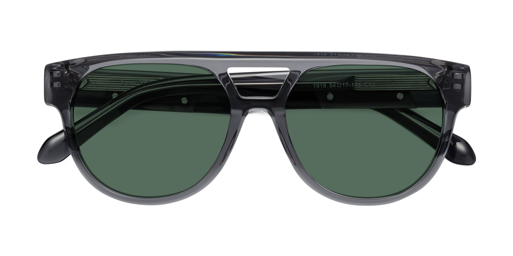 Folded Front of Lyon in Dim Gray with Green Polarized Lenses