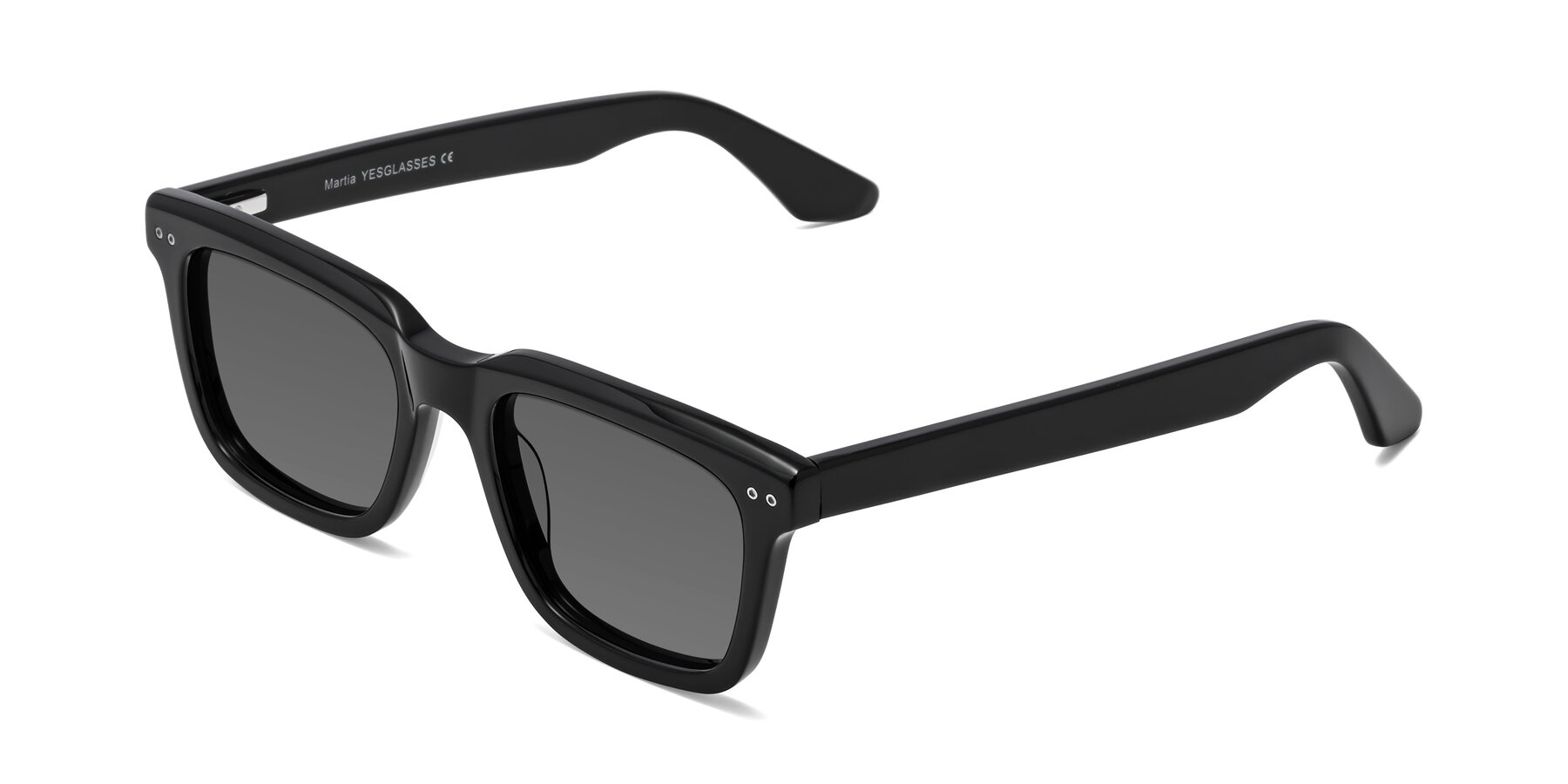 Angle of Martia in Black with Medium Gray Tinted Lenses