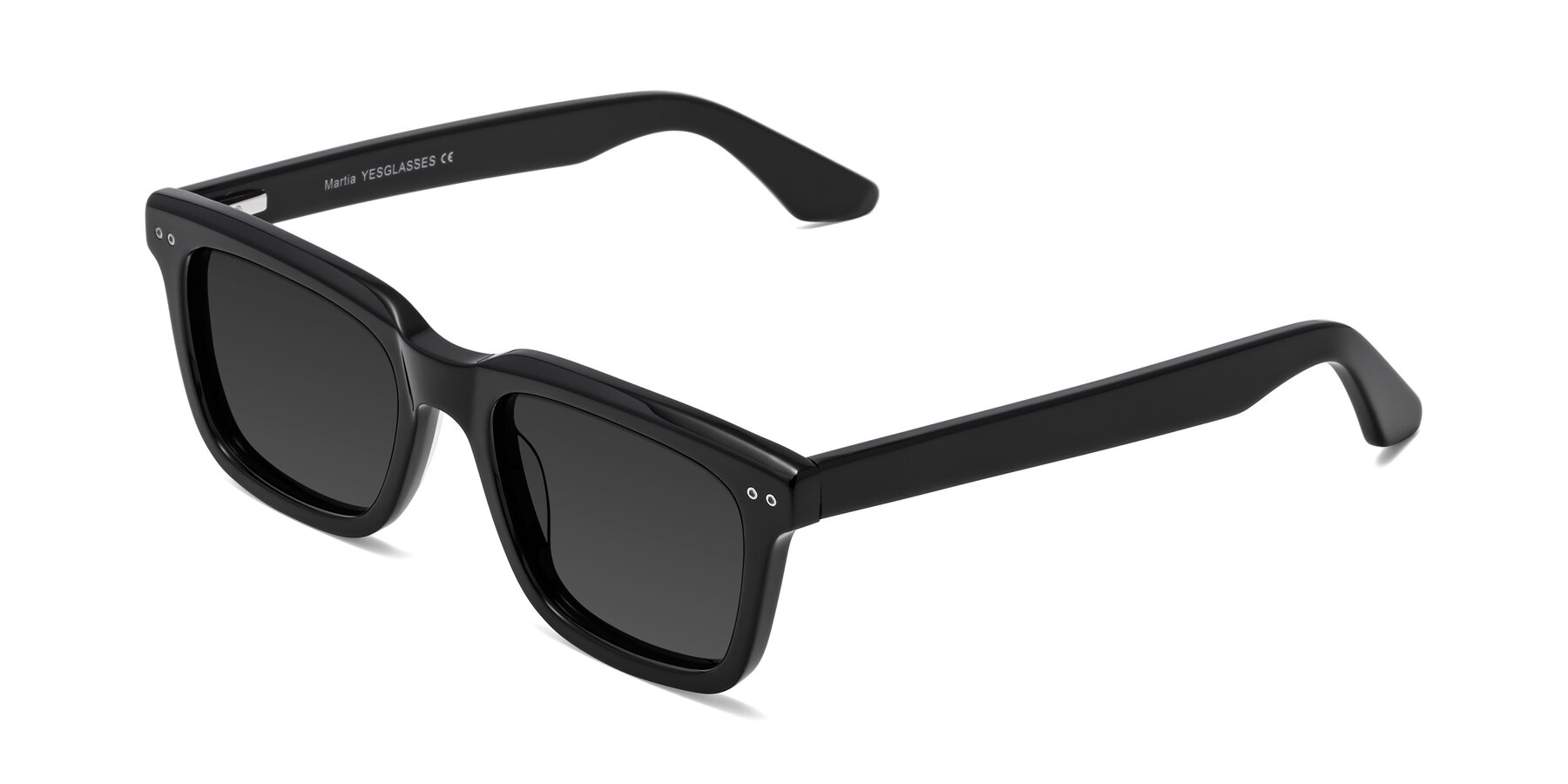 Angle of Martia in Black with Gray Tinted Lenses