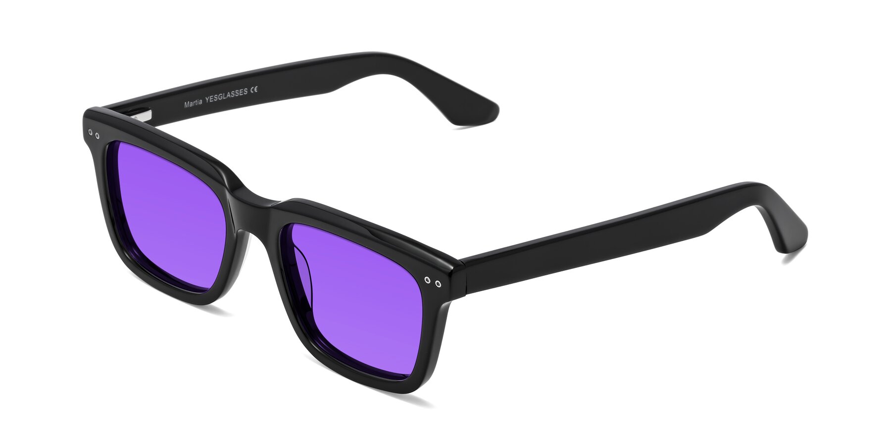 Angle of Martia in Black with Purple Tinted Lenses