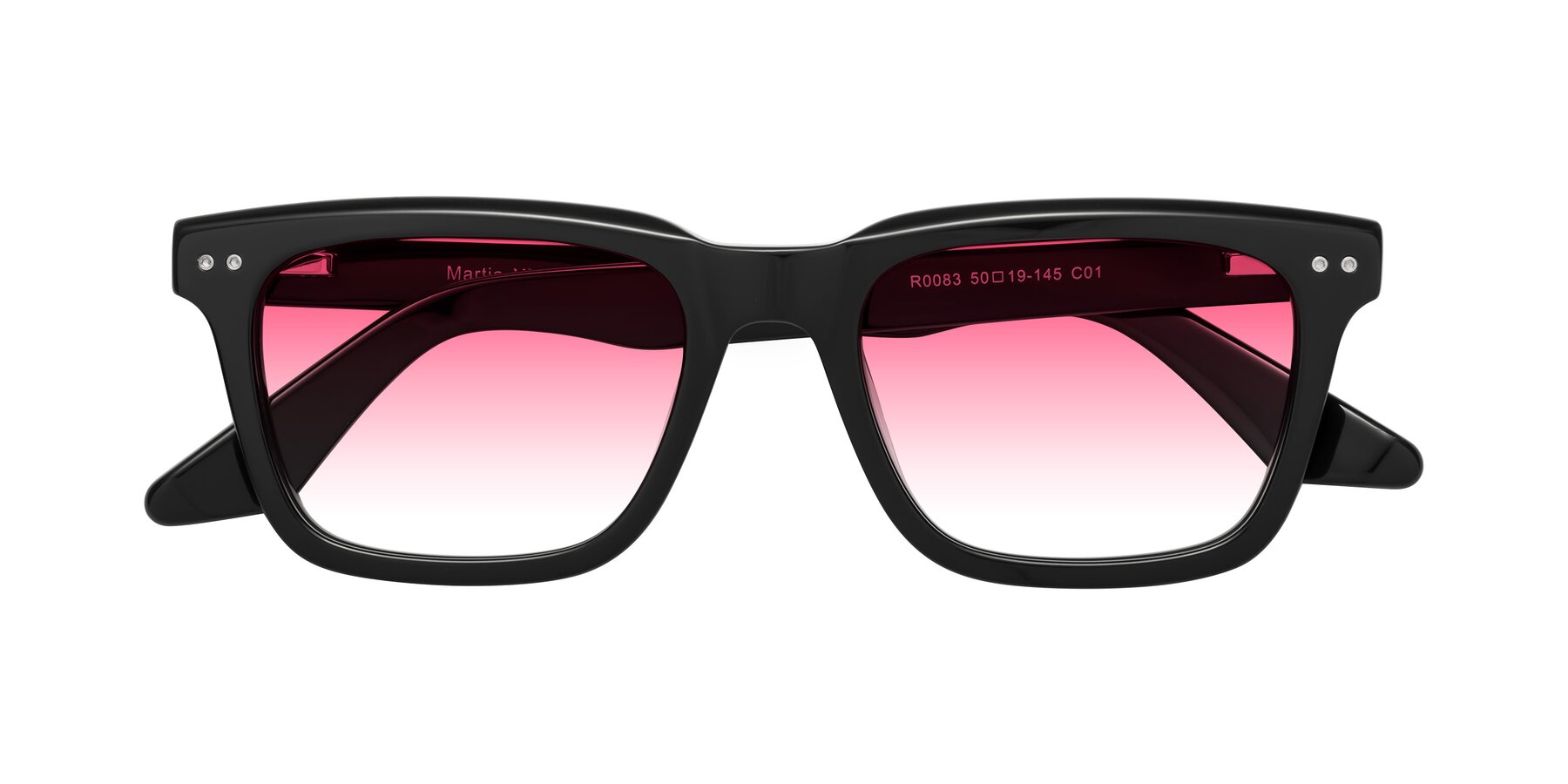 Folded Front of Martia in Black with Pink Gradient Lenses