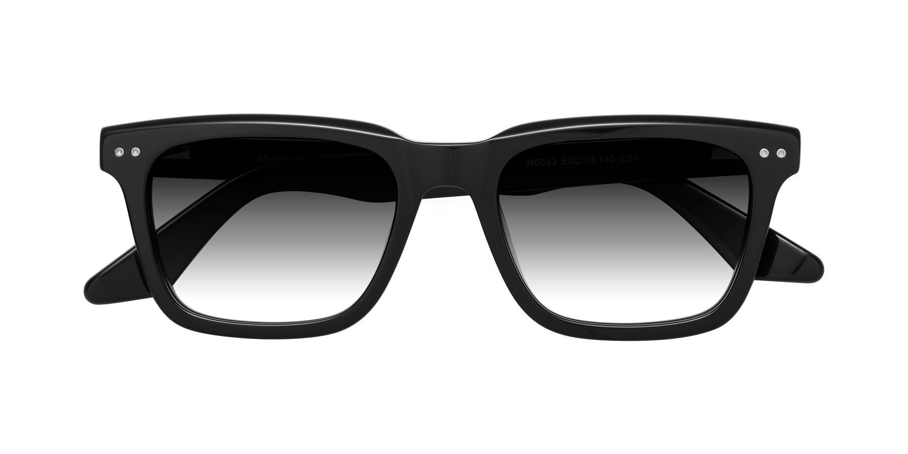 Folded Front of Martia in Black with Gray Gradient Lenses