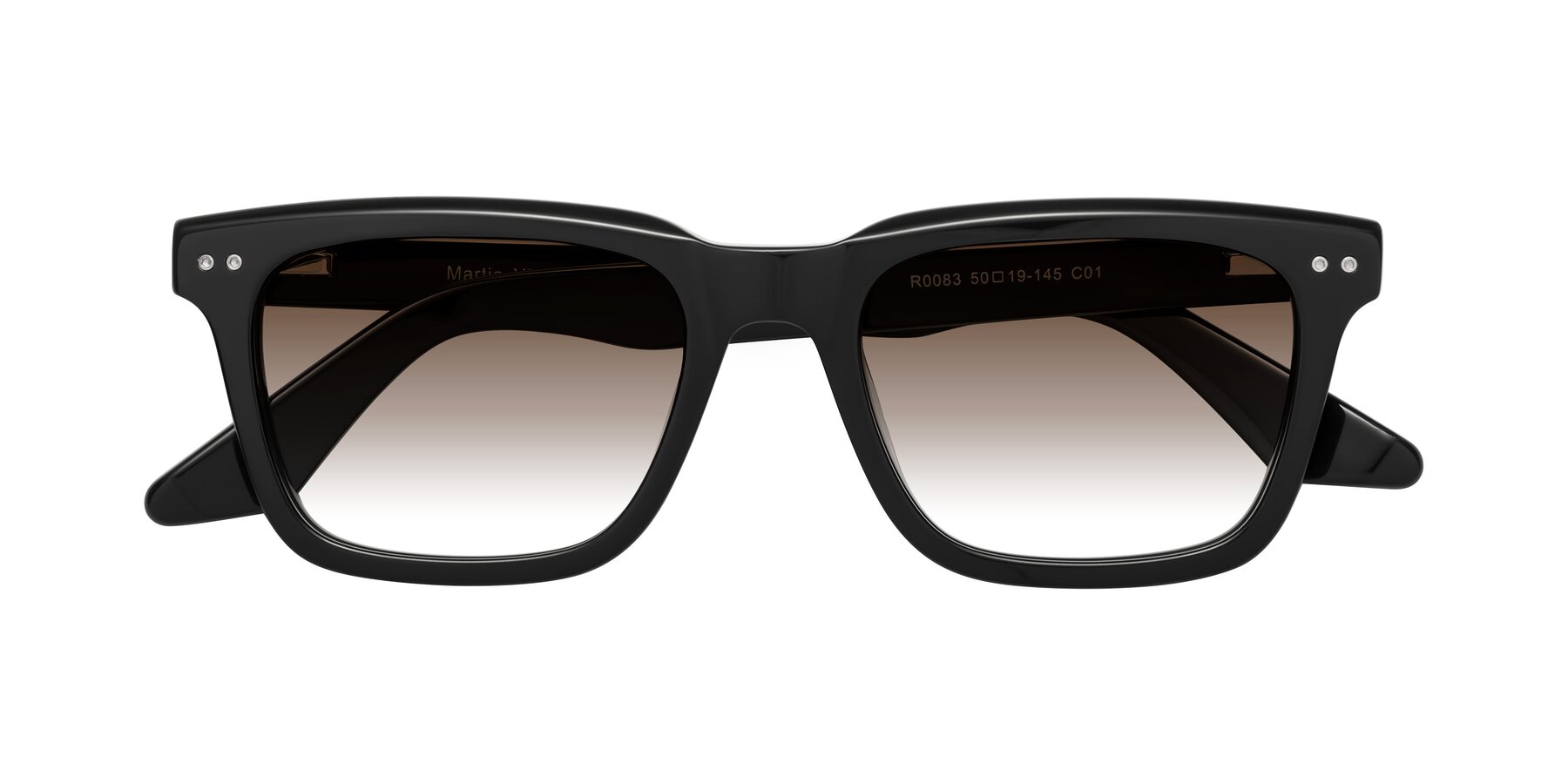 Folded Front of Martia in Black with Brown Gradient Lenses