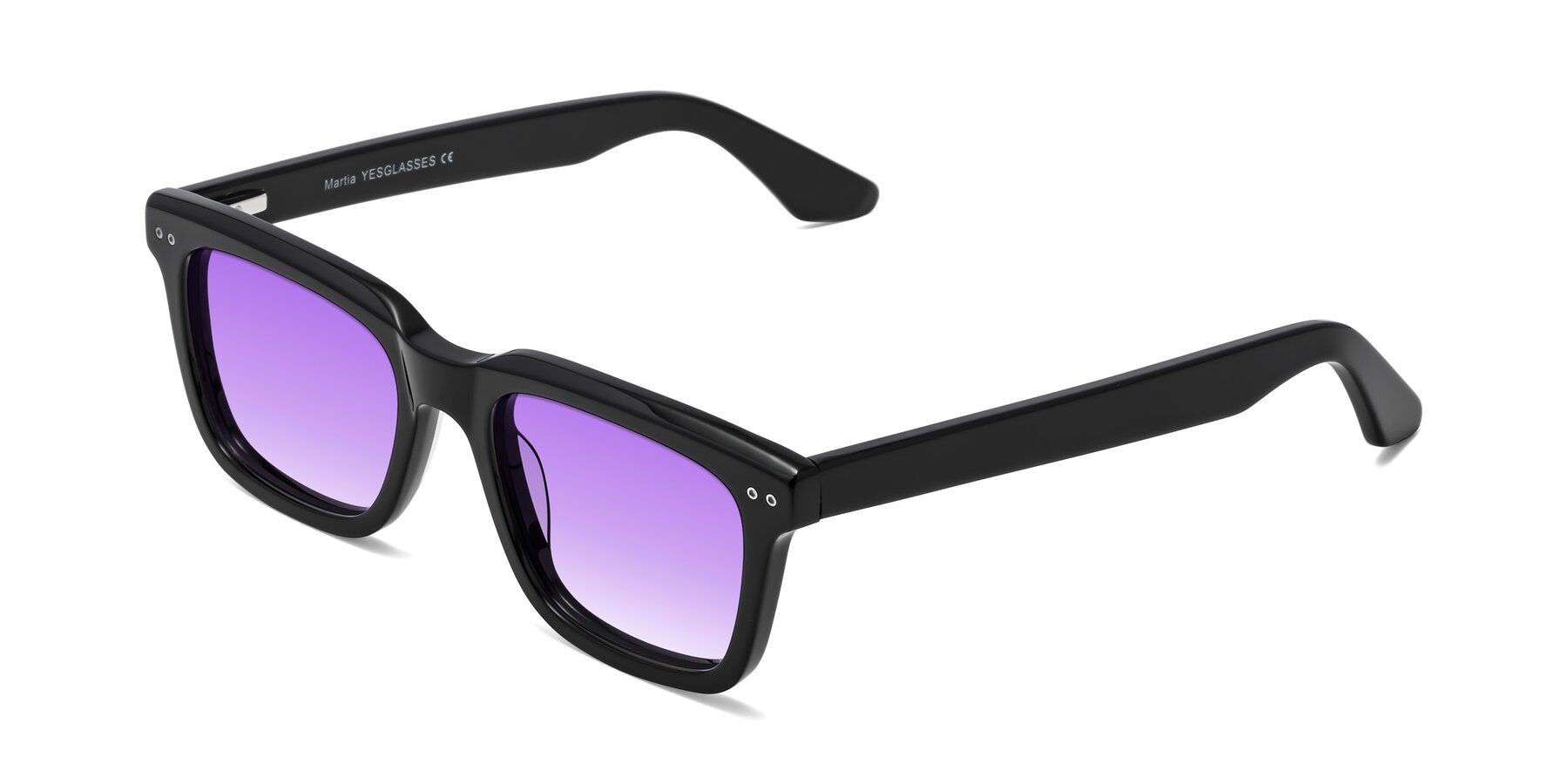Angle of Martia in Black with Purple Gradient Lenses