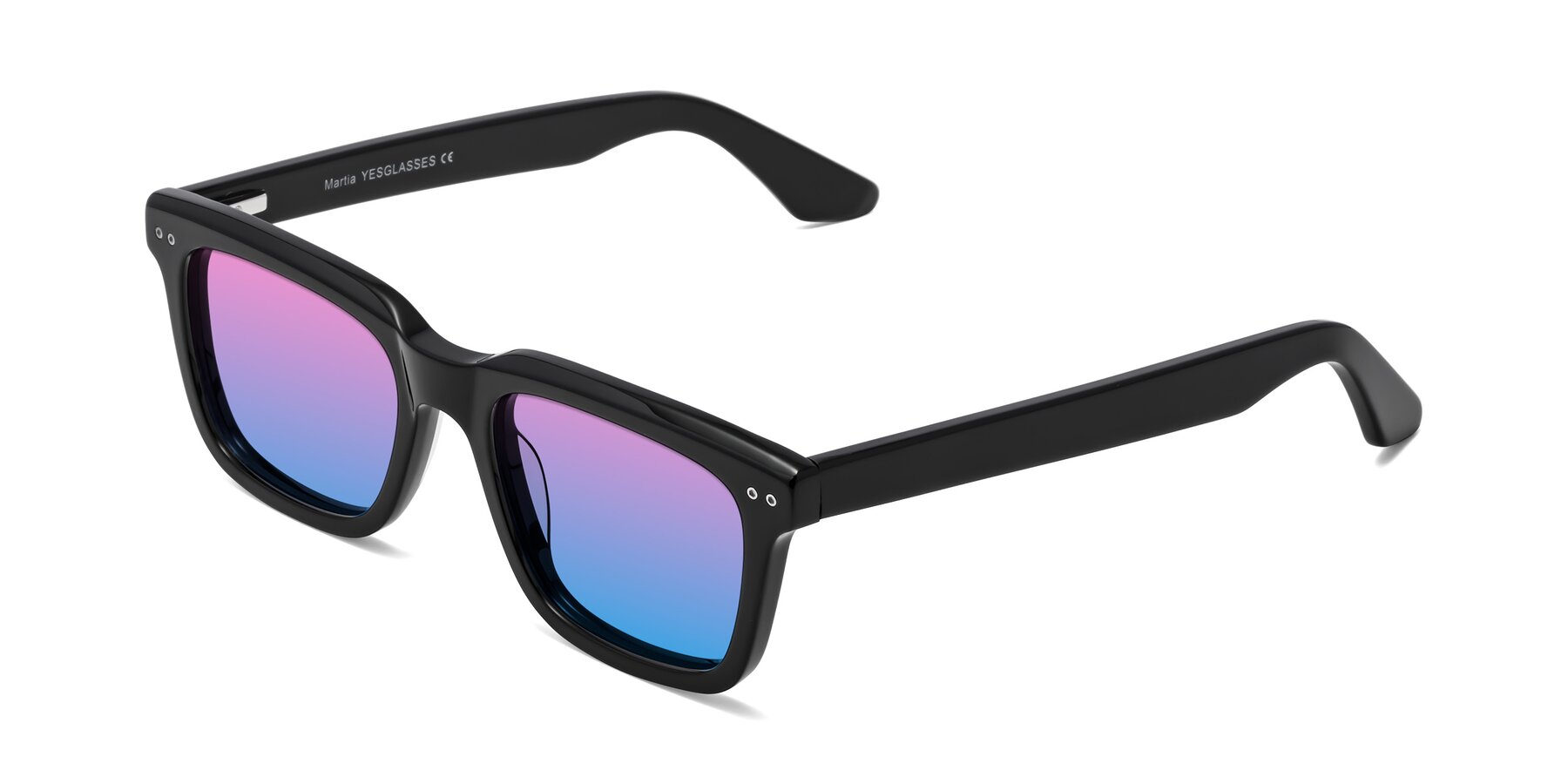 Angle of Martia in Black with Pink / Blue Gradient Lenses