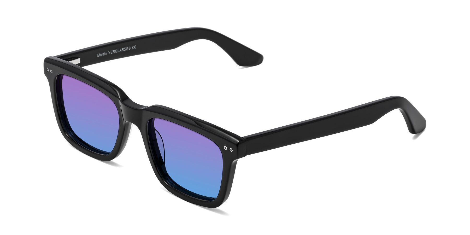 Angle of Martia in Black with Purple / Blue Gradient Lenses