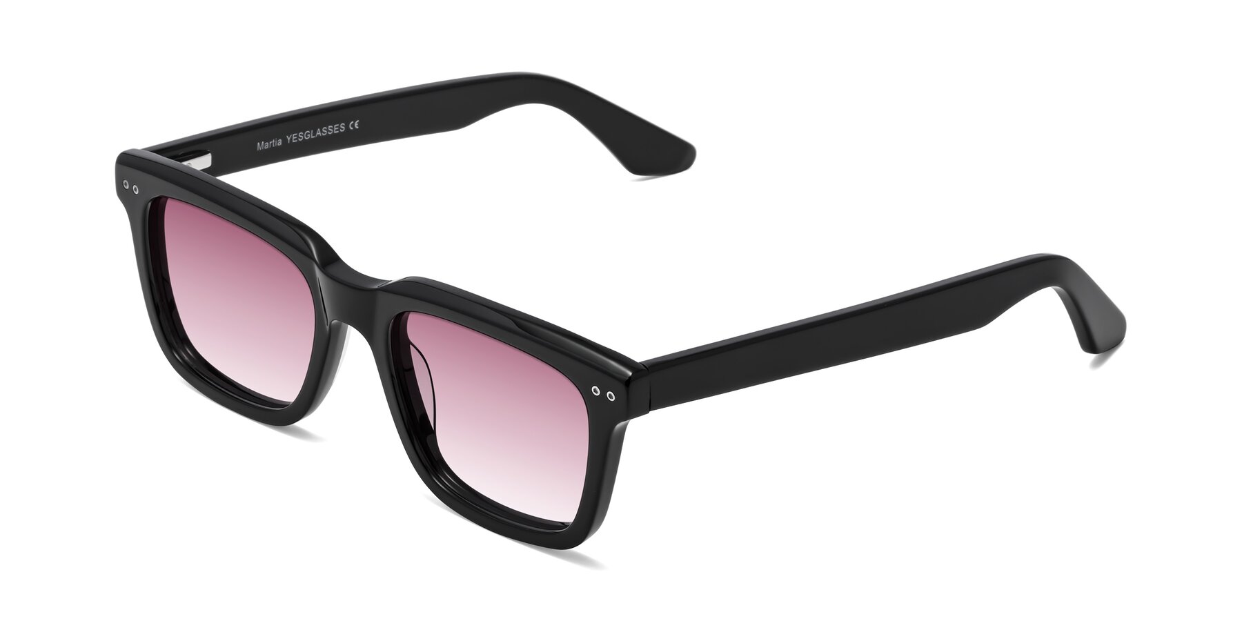 Angle of Martia in Black with Wine Gradient Lenses