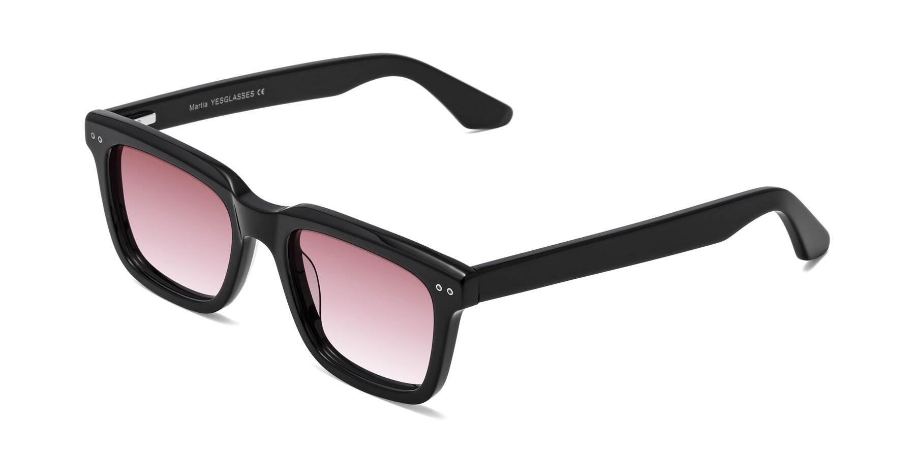 Angle of Martia in Black with Garnet Gradient Lenses