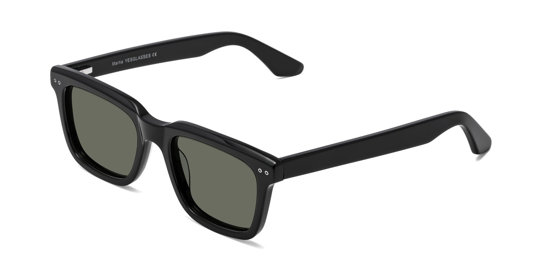 Angle of Martia in Black with Gray Polarized Lenses