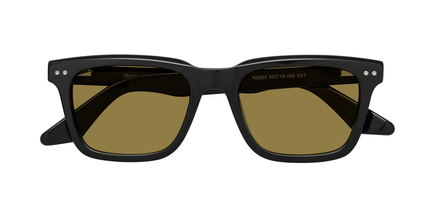 Folded Front of Martia in Black with Brown Polarized Lenses