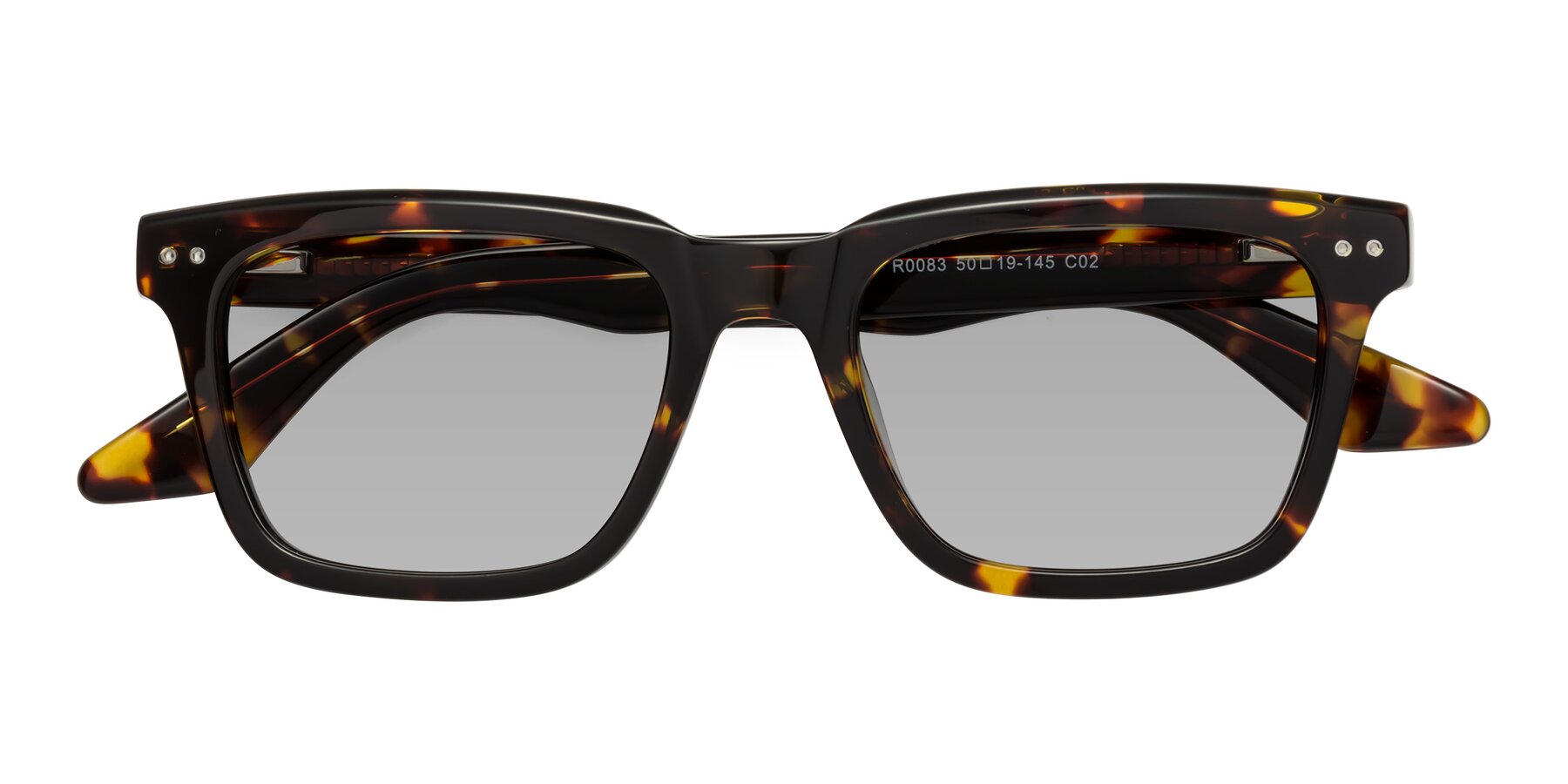 Folded Front of Martia in Tortoise with Light Gray Tinted Lenses