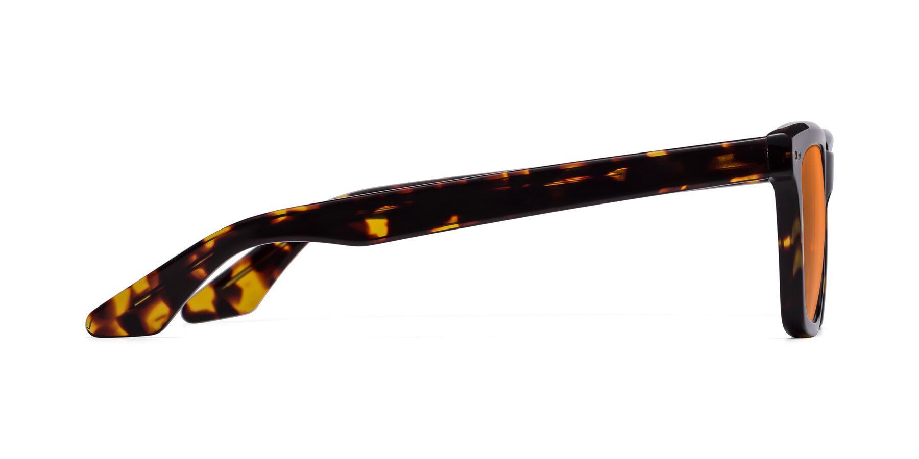 Side of Martia in Tortoise with Orange Tinted Lenses