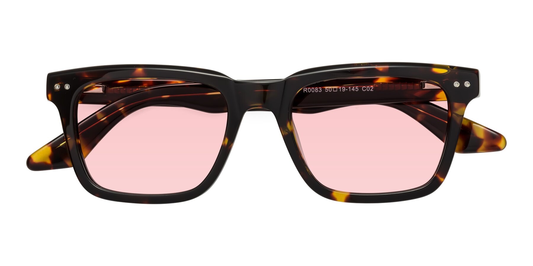 Folded Front of Martia in Tortoise with Light Garnet Tinted Lenses