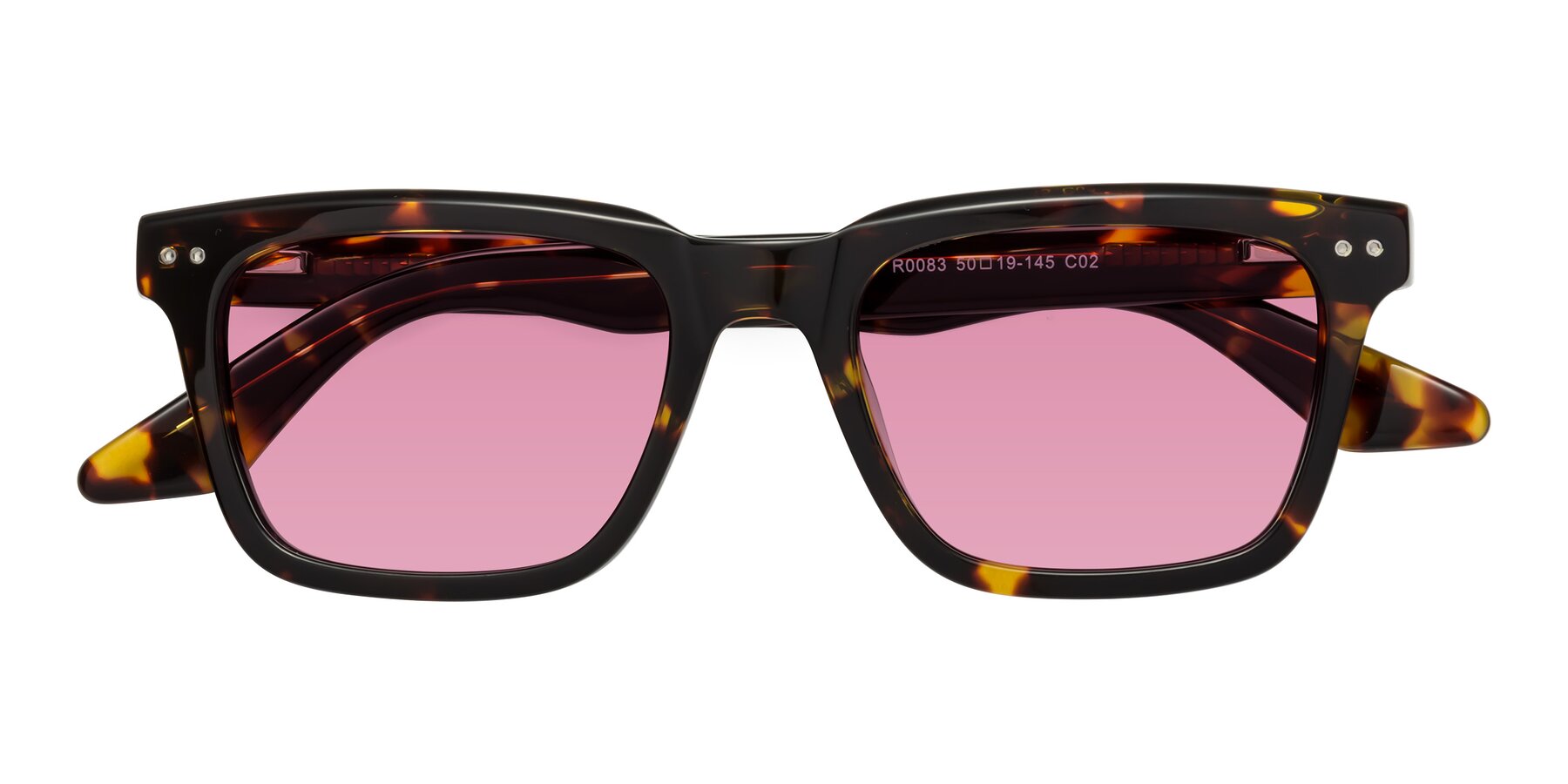 Folded Front of Martia in Tortoise with Medium Wine Tinted Lenses