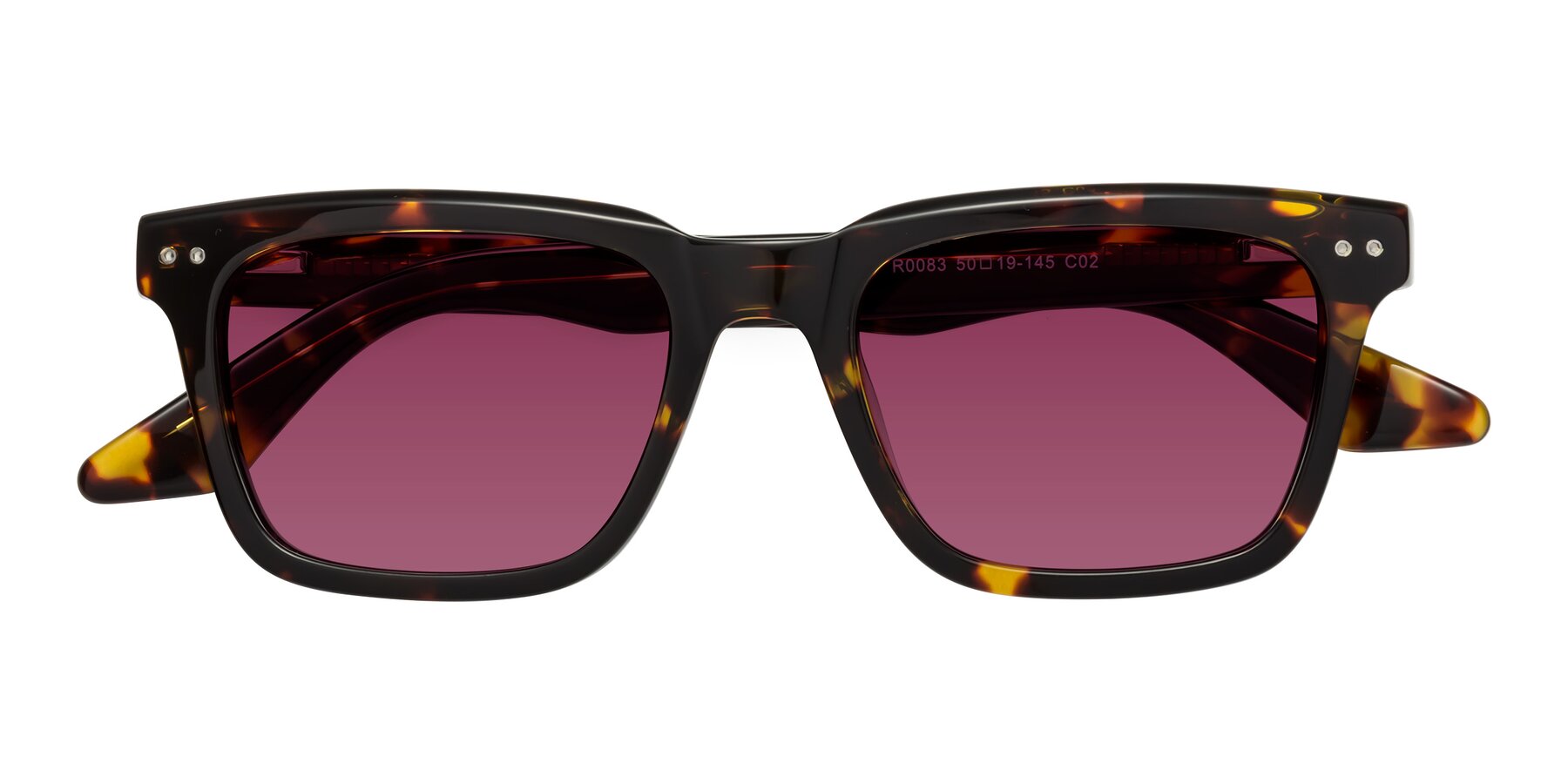 Folded Front of Martia in Tortoise with Wine Tinted Lenses