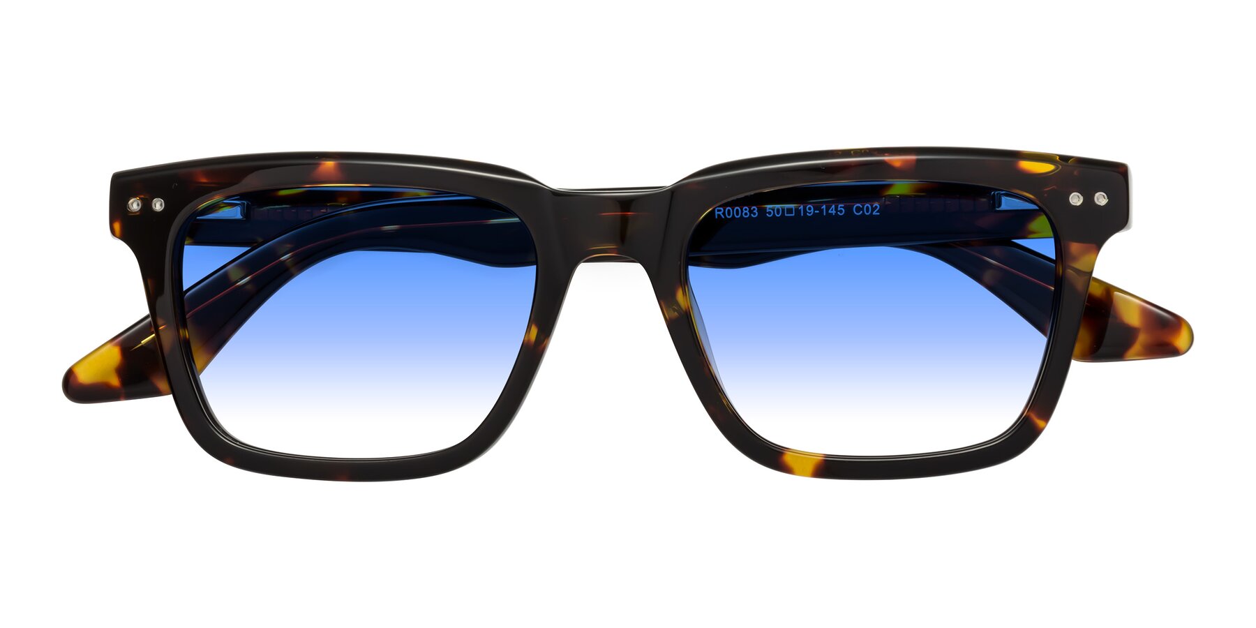 Folded Front of Martia in Tortoise with Blue Gradient Lenses