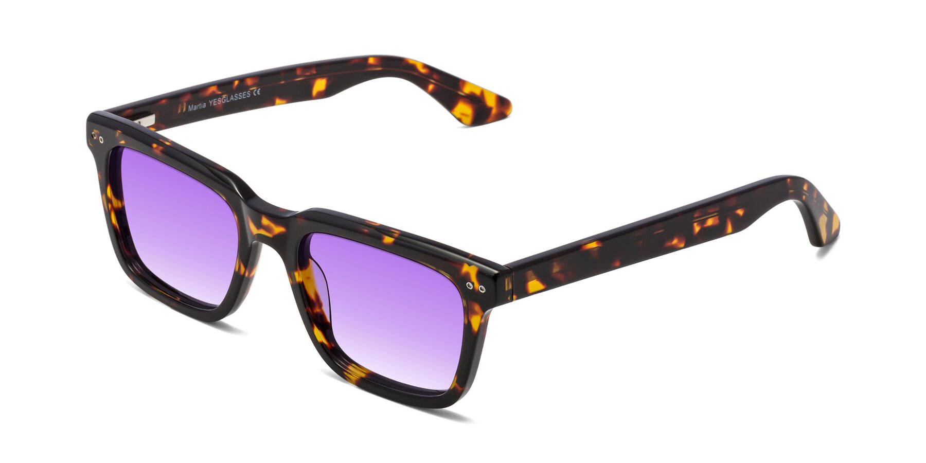 Angle of Martia in Tortoise with Purple Gradient Lenses