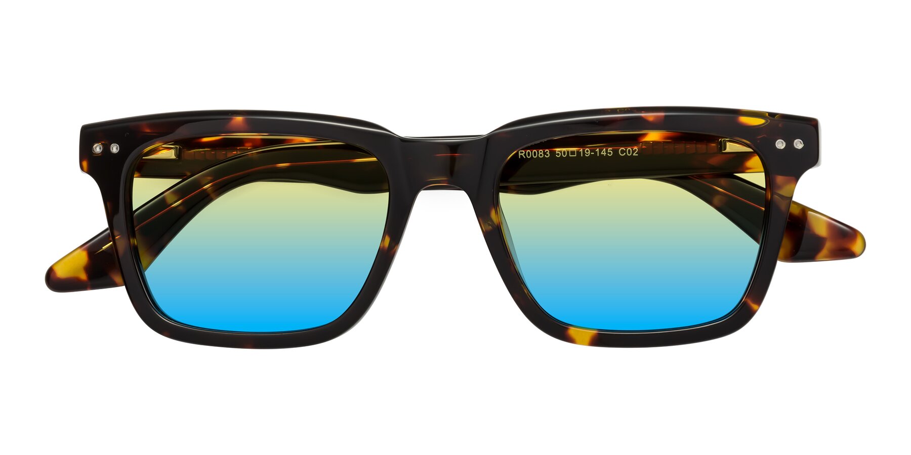 Folded Front of Martia in Tortoise with Yellow / Blue Gradient Lenses
