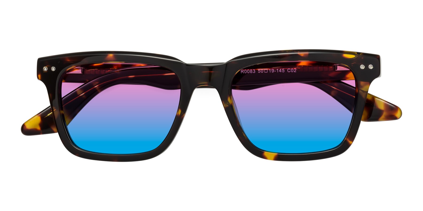 Folded Front of Martia in Tortoise with Pink / Blue Gradient Lenses