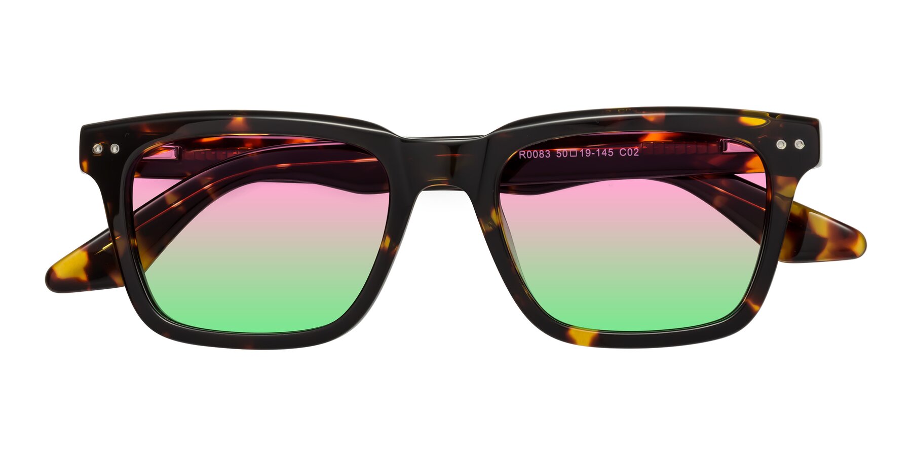 Folded Front of Martia in Tortoise with Pink / Green Gradient Lenses