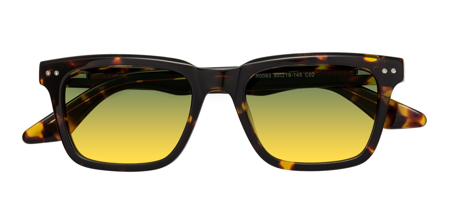 Folded Front of Martia in Tortoise with Green / Yellow Gradient Lenses