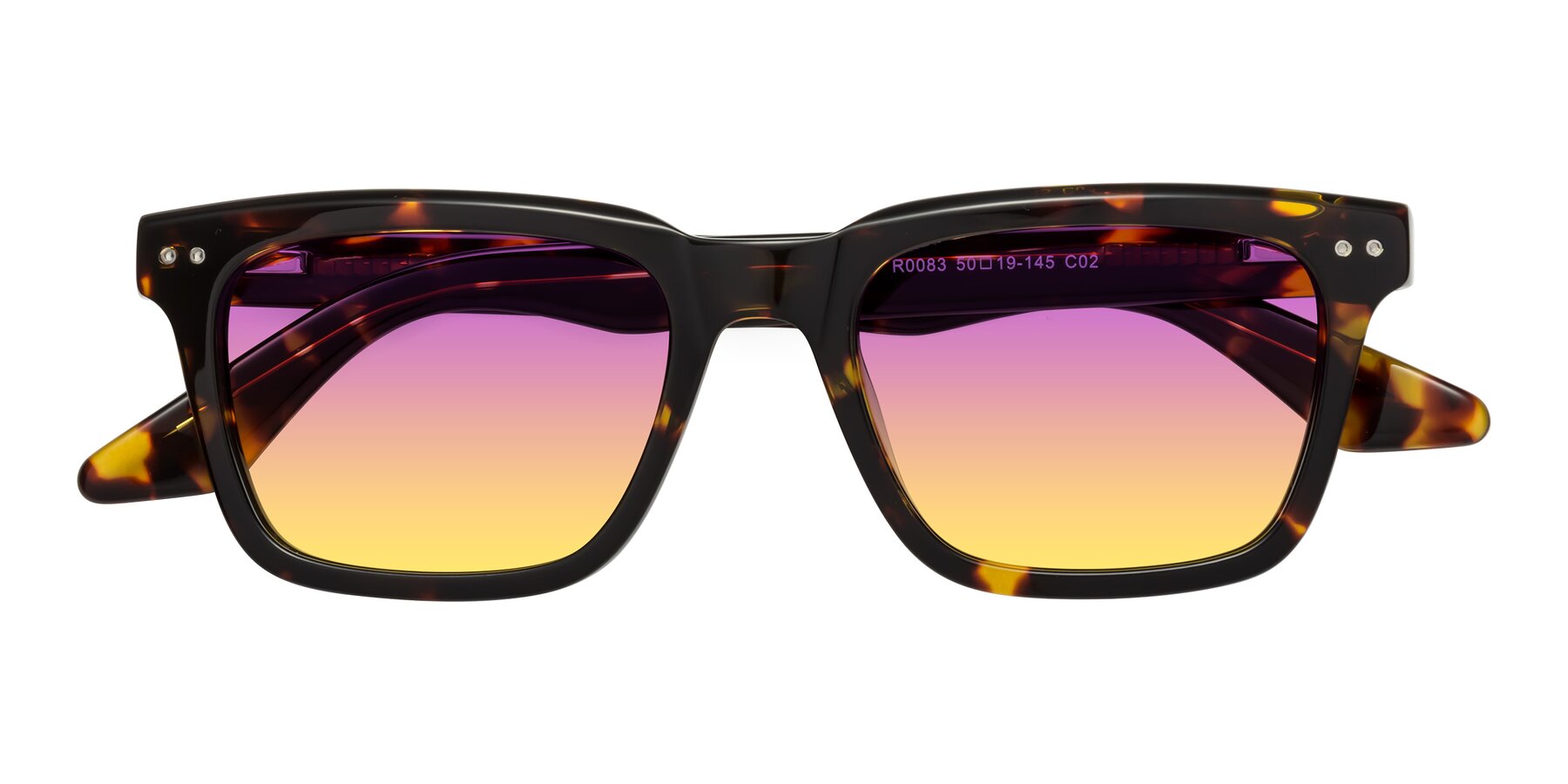 Folded Front of Martia in Tortoise with Purple / Yellow Gradient Lenses