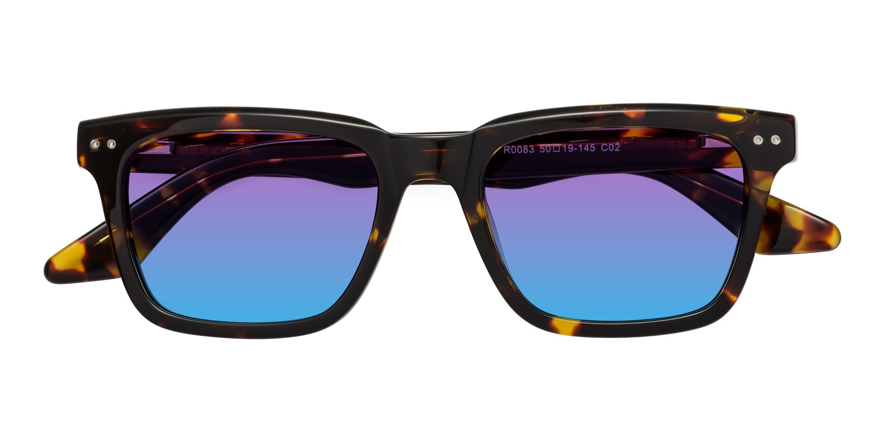 Folded Front of Martia in Tortoise with Purple / Blue Gradient Lenses
