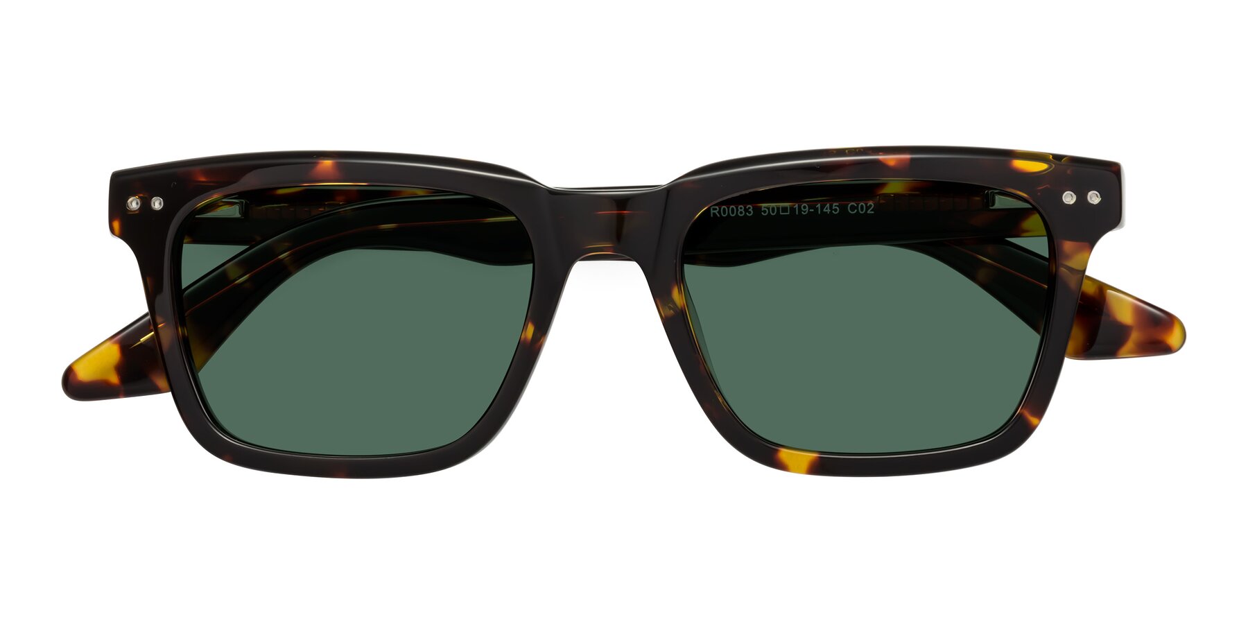 Folded Front of Martia in Tortoise with Green Polarized Lenses