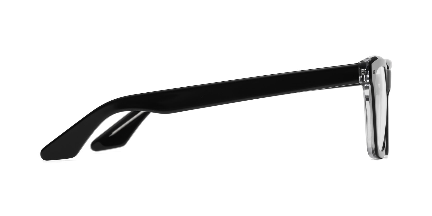 Side of Martia in Black-Clear with Clear Reading Eyeglass Lenses