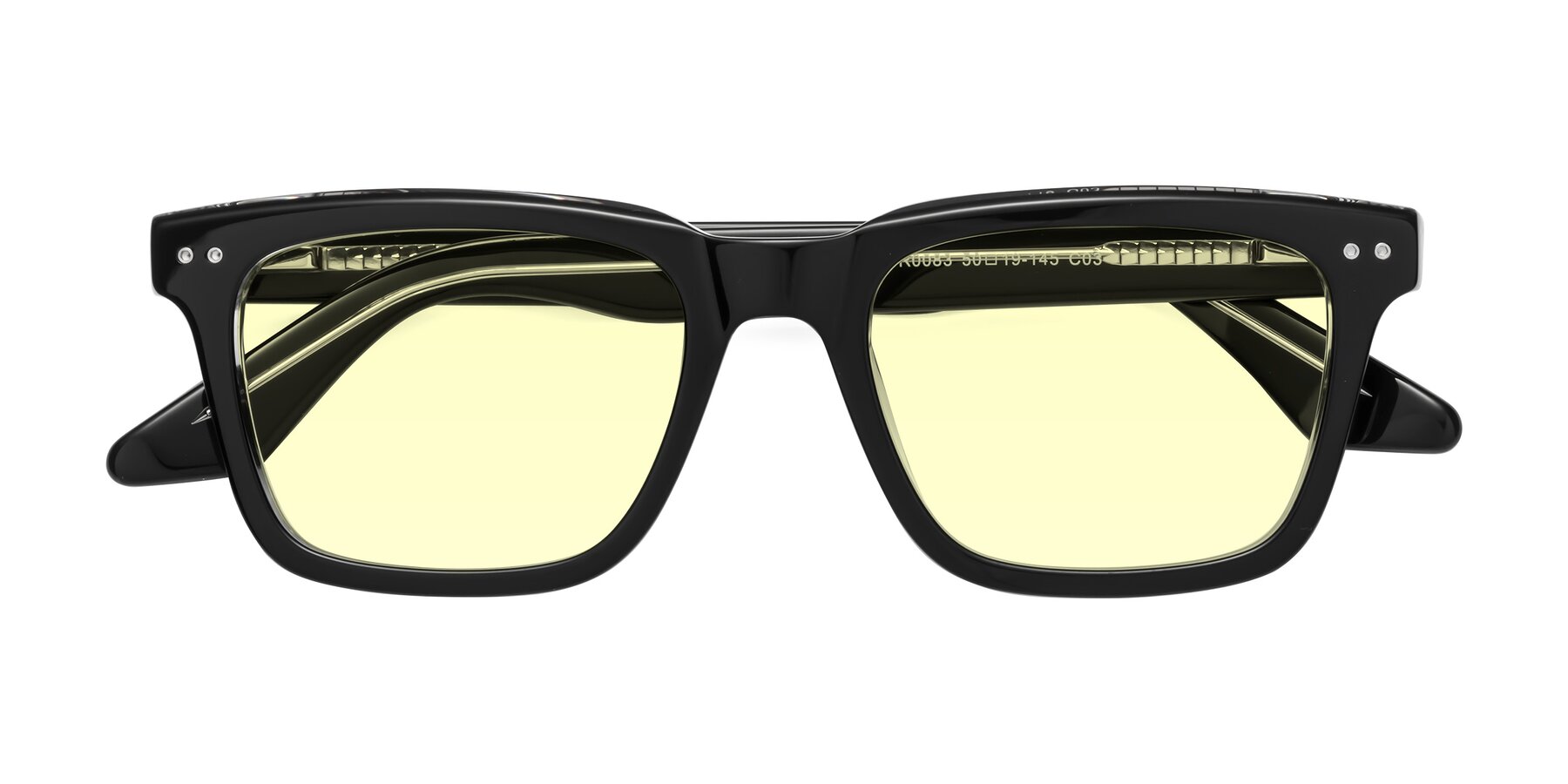 Folded Front of Martia in Black-Clear with Light Yellow Tinted Lenses