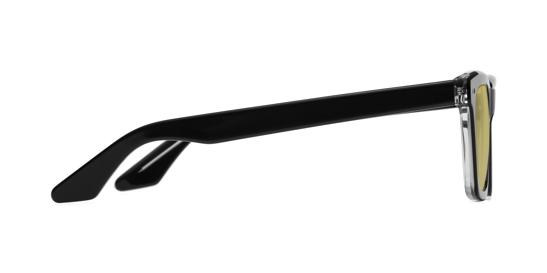 Black-Clear Classic Acetate Rectangle Tinted Sunglasses with Medium  Champagne Sunwear Lenses - Martia