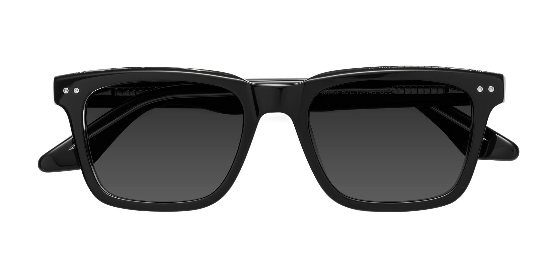 Folded Front of Martia in Black-Clear with Gray Tinted Lenses