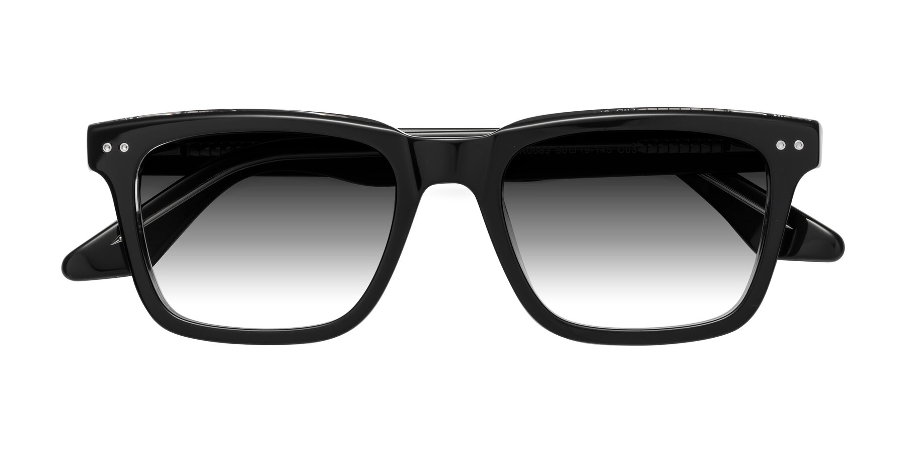 Folded Front of Martia in Black-Clear with Gray Gradient Lenses