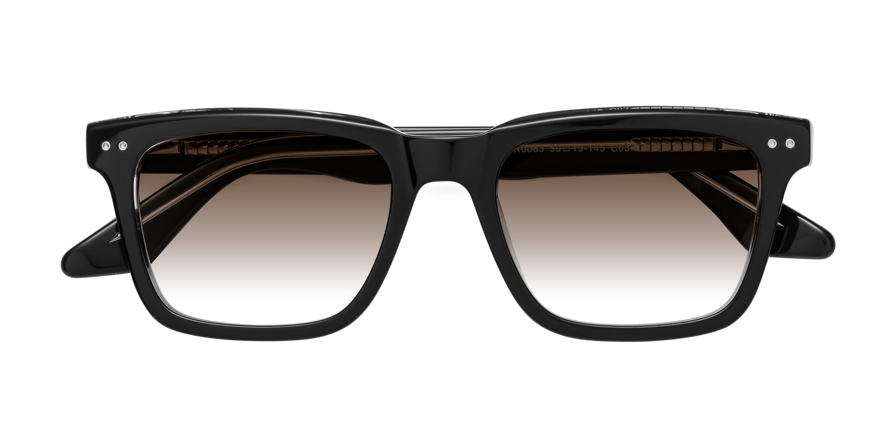 Folded Front of Martia in Black-Clear with Brown Gradient Lenses