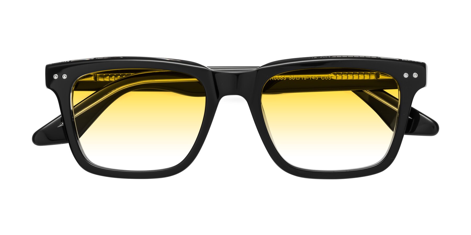 Folded Front of Martia in Black-Clear with Yellow Gradient Lenses