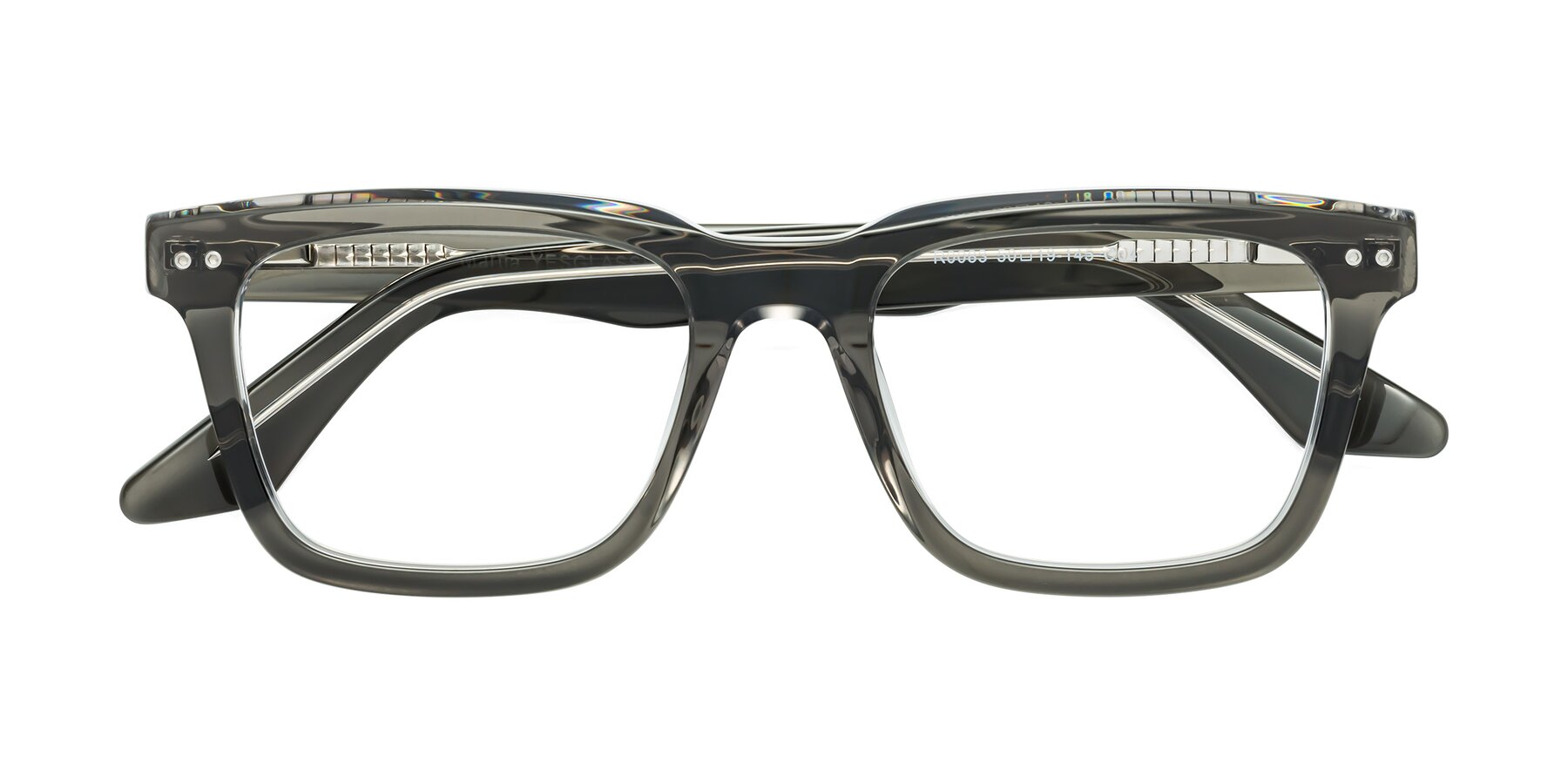 Folded Front of Martia in Gray-Clear with Clear Blue Light Blocking Lenses