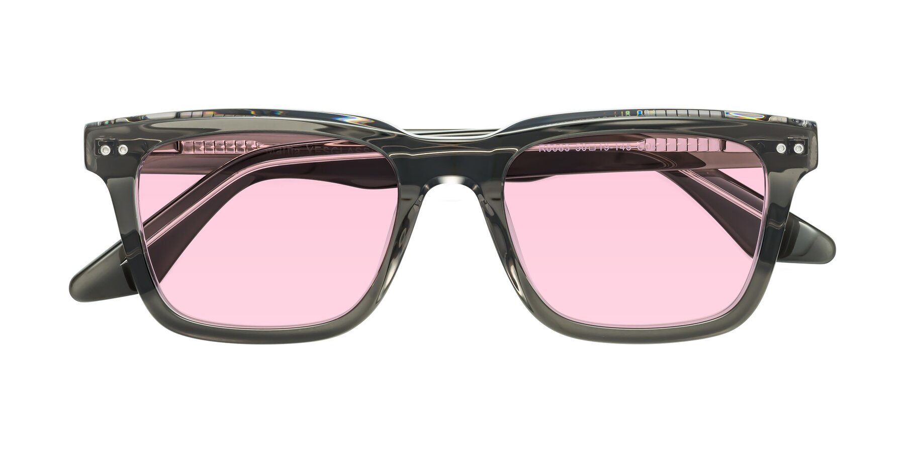 Folded Front of Martia in Gray-Clear with Light Pink Tinted Lenses