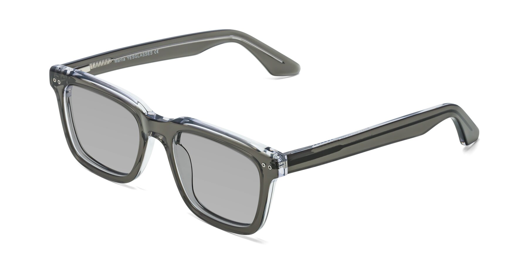 Angle of Martia in Gray-Clear with Light Gray Tinted Lenses