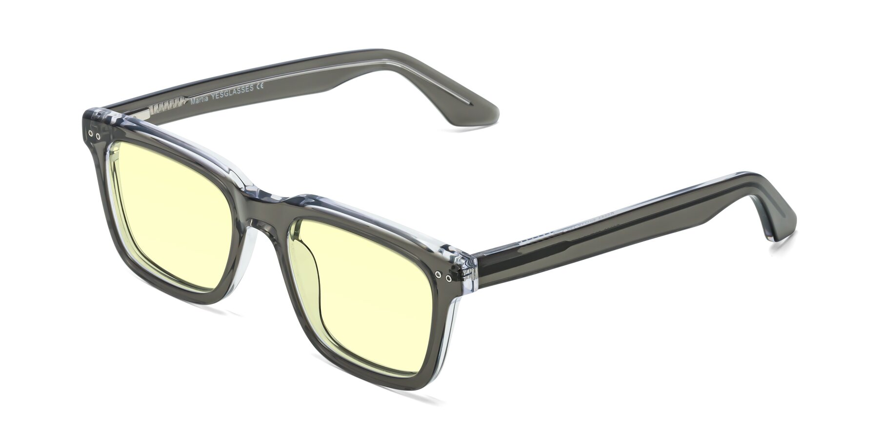 Angle of Martia in Gray-Clear with Light Yellow Tinted Lenses