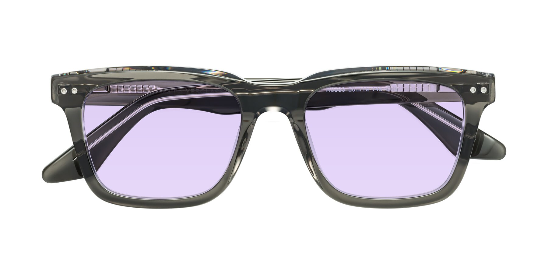 Folded Front of Martia in Gray-Clear with Light Purple Tinted Lenses