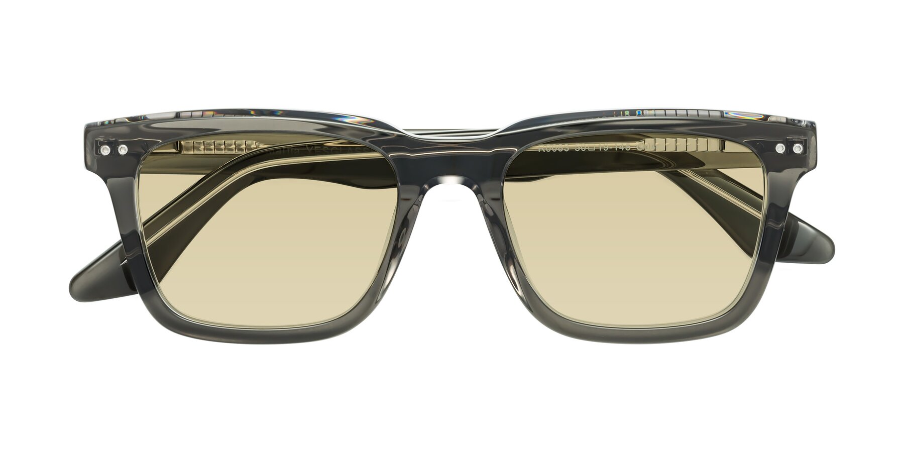 Folded Front of Martia in Gray-Clear with Light Champagne Tinted Lenses