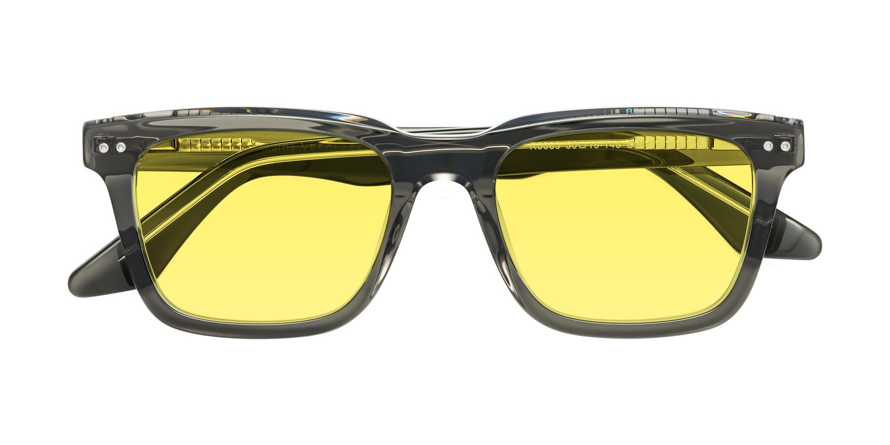 Folded Front of Martia in Gray-Clear with Medium Yellow Tinted Lenses