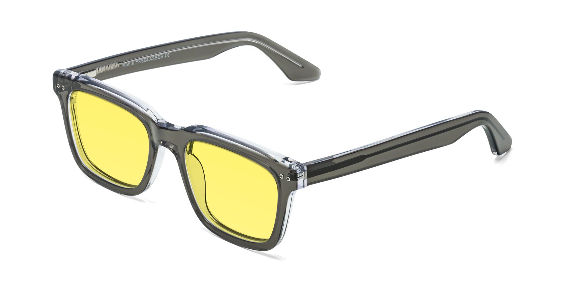 Angle of Martia in Gray-Clear with Medium Yellow Tinted Lenses